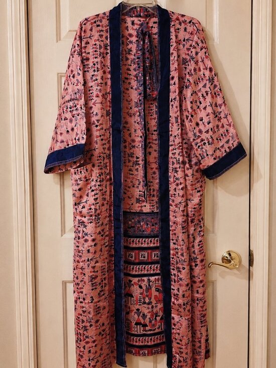 Handmade Other - Handmade Women's Art Silk Floral Kimono Robe Lightweight Boho Cover Up